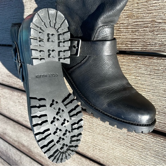 Cole Haan Hemlock W00198 Black Leather Buckle Boot Size 7.5 - Picture 12 of 15